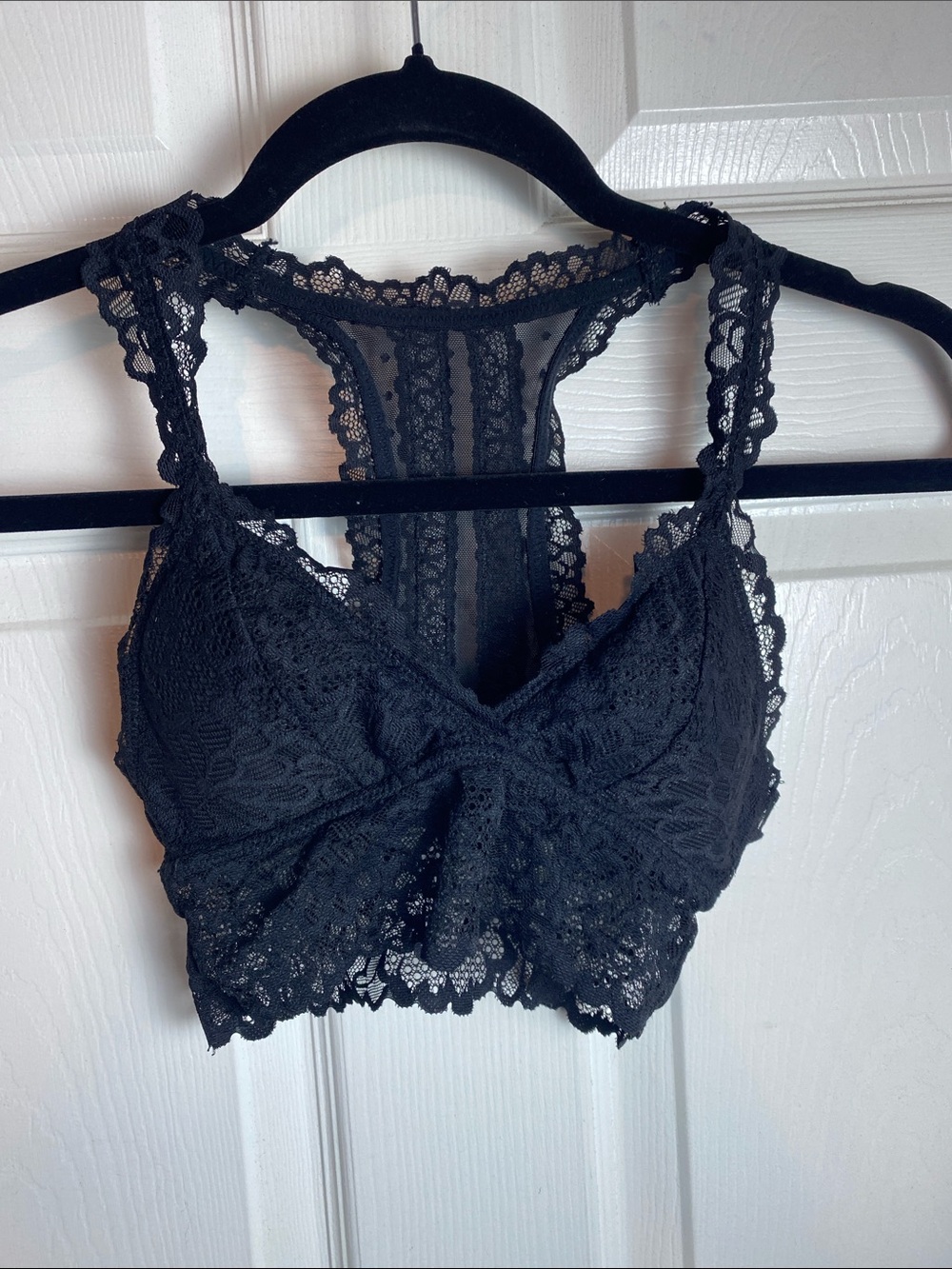 aerie Black Lace Racerback Bralette Size XS
